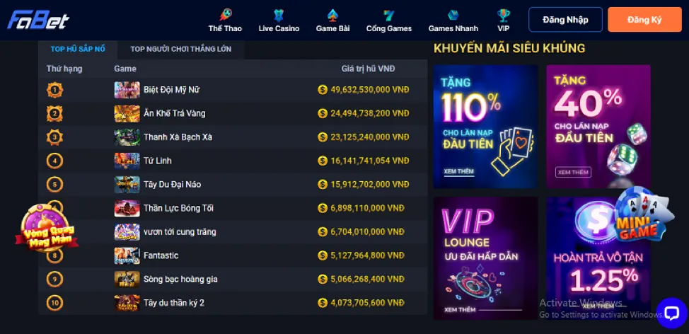 Các bước chơi bắn cá tại 98win98